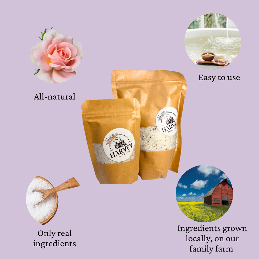 rose plantain leaf bath soak handmade — Harvey Family Farm